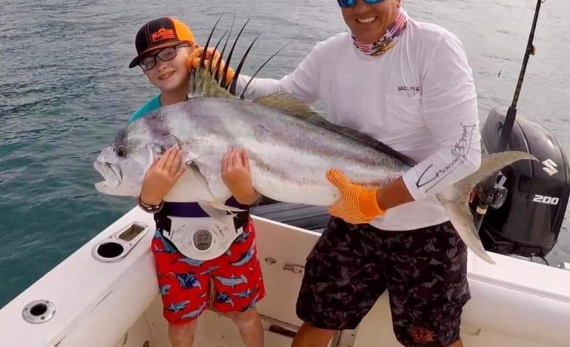 Costa Rica Roosterfish with kids