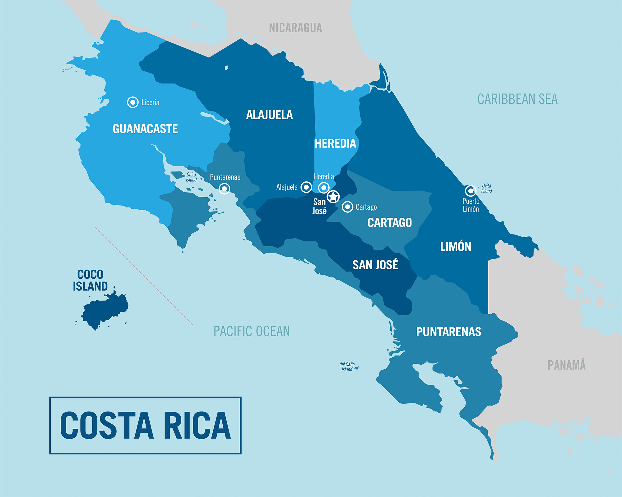 mapa de la isla del coco